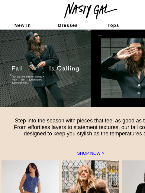 nastygal newsletter: Fall for fashion 🍂