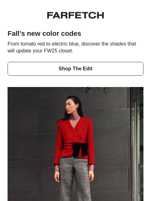 farfetch newsletter: The color trends of FW25
