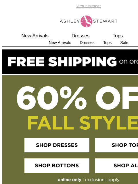 ashleystewart newsletter: 60% off fall 🍂 essentials? YES!