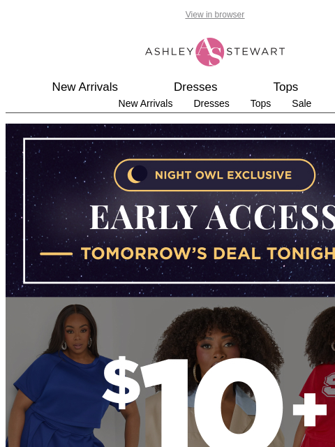 ashleystewart newsletter: 🦉Night Owl — $10+ Clearance Deal