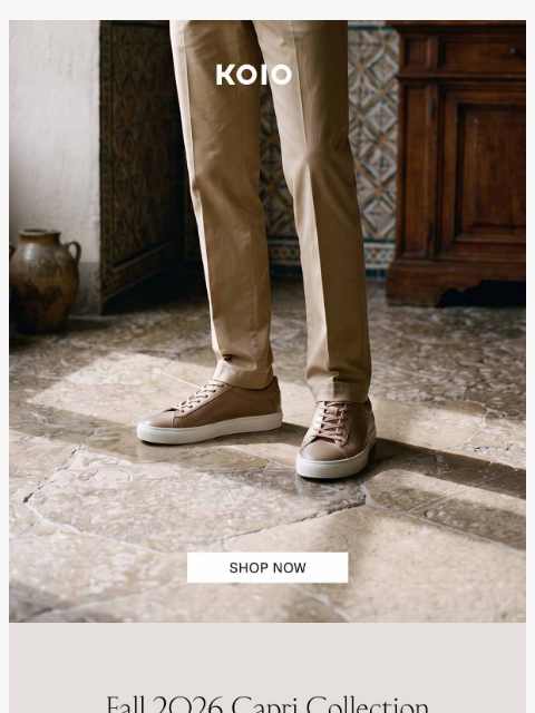 koio newsletter: The Fall 2026 Capri Collection