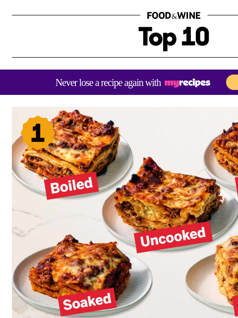 foodandwine newsletter: The No. 1 Way to Prepare Lasagna