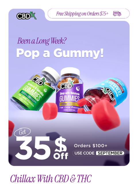 cbdfx newsletter: Been a long week? Pop a gummy