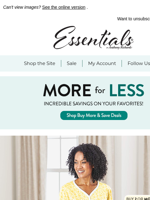 essentialsshop newsletter: The More You Shop, The More You Save