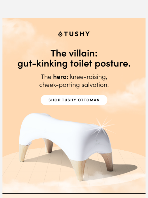 hellotushy newsletter: Doubled over on the toilet again?