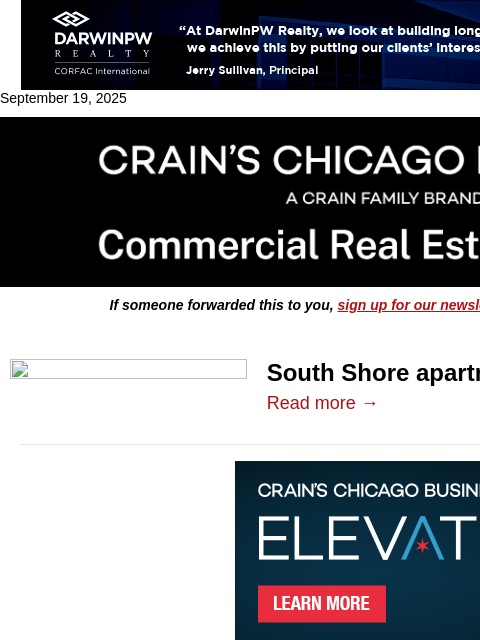 crainalerts newsletter: South Shore apartments trade for $27M