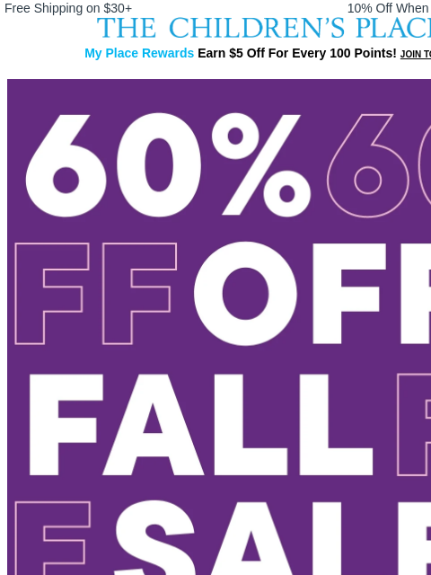childrensplace newsletter: 60% OFF ‼️ Get Ready to SHOP!
