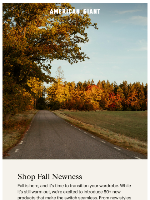 american-giant newsletter: Fall Newness Is Here