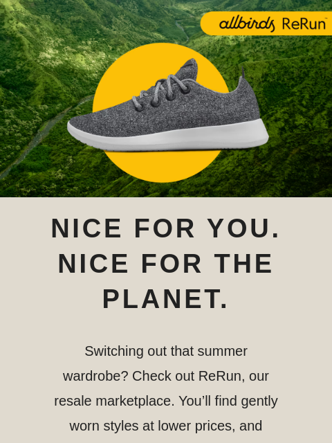 allbirds newsletter: Resale Marketplace? Big Time. 💡