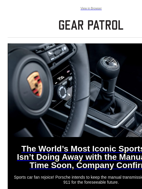 gearpatrol newsletter: Confirmed: This Iconic Sports Car Isn't Ditching t...