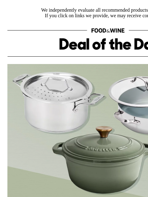 foodandwine newsletter: I Found Deals on Non-Toxic Cookware From Editor-Lo...
