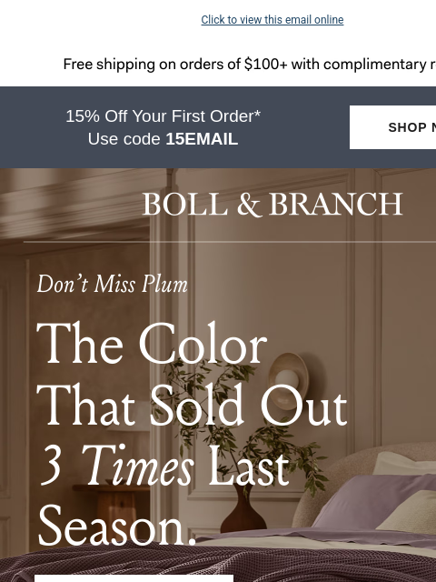 bollandbranch newsletter: 💜 Layer Plum in Signature & Waffle