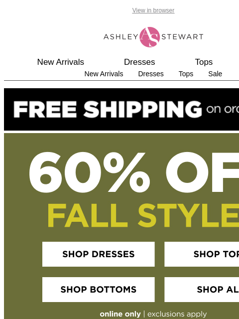ashleystewart newsletter: 60% OFF ❗️ Our ⭐️BEST⭐️Fall⭐sellers 😱
