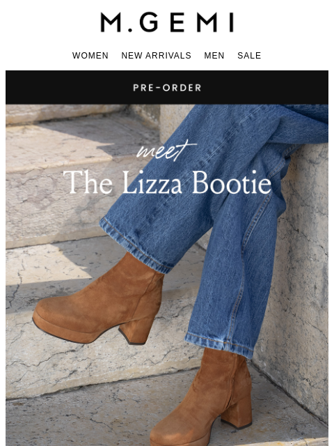 mgemi newsletter: Pre-Order Our New Platform Bootie
