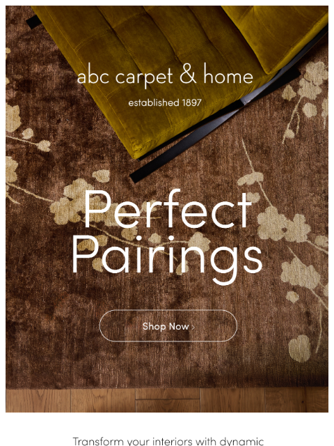 abchome newsletter: Dynamic Duos: Our Favorite Furniture + Rug Pairing...