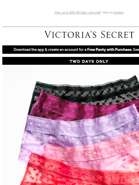 victoriassecret newsletter: 7/$35 Panties Starts *NOW*