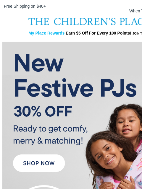 childrensplace newsletter: New! Matching sibling PJs just dropped.