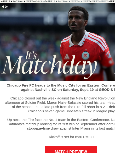 chicagofirefc newsletter: TONIGHT: Chicago Fire vs Nashville SC