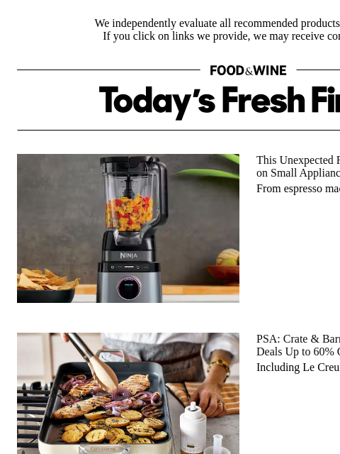 foodandwine newsletter: PSA: Crate & Barrel's Summer Clearance Has Deals U...