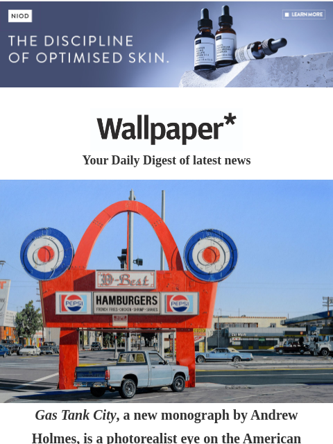 Plus, Dr Barbara Sturm's Alpine chalet and truck-stop America in pictures ‌ ‌ ‌ ‌ ‌ ‌ ‌ ‌ ‌ ‌ ‌ ‌ ‌ Wallpaper* Your Daily Digest of latest news Photorealist drawing of burger sign and car Gas Tank