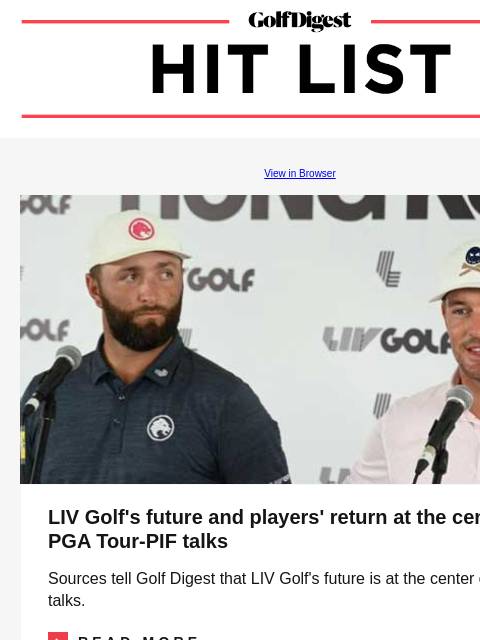 To compress the ball, remember this secret move you can train in the gym GolfDigest View in Browser LIV Golf LIV Golf's future and players' return at the center of PGA Tour-PIF talks Sources