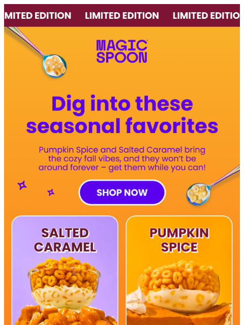 magicspoon newsletter: Ultimate fall duo: Pumpkin Spice + Salted Caramel ...