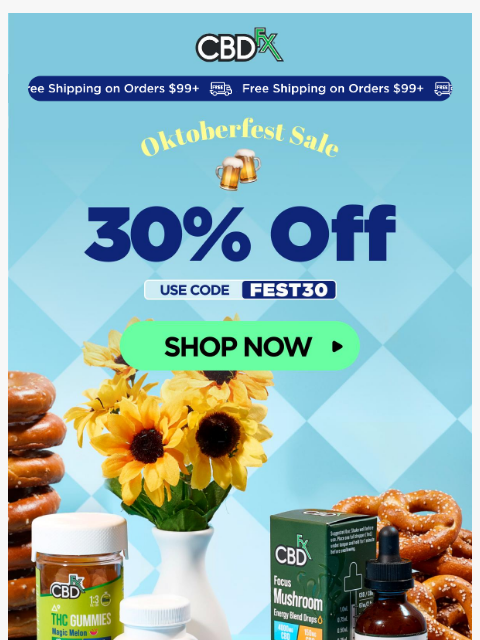 cbdfx newsletter: 30% OFF Oktoberfest Sale starts NOW! π»