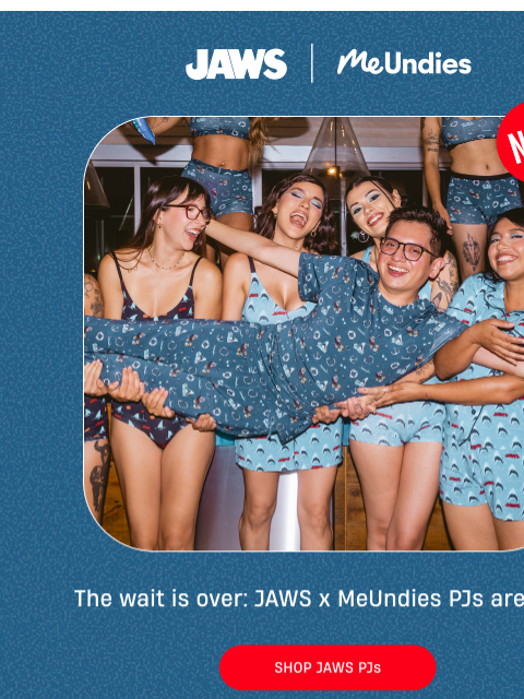 meundies newsletter: NEW: JAWS x MeUndies PJs 🦈