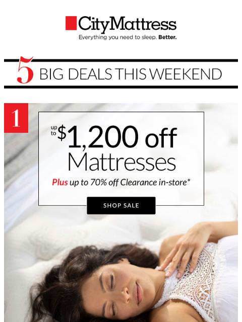 citymattress newsletter: 5 ways to save this weekend!