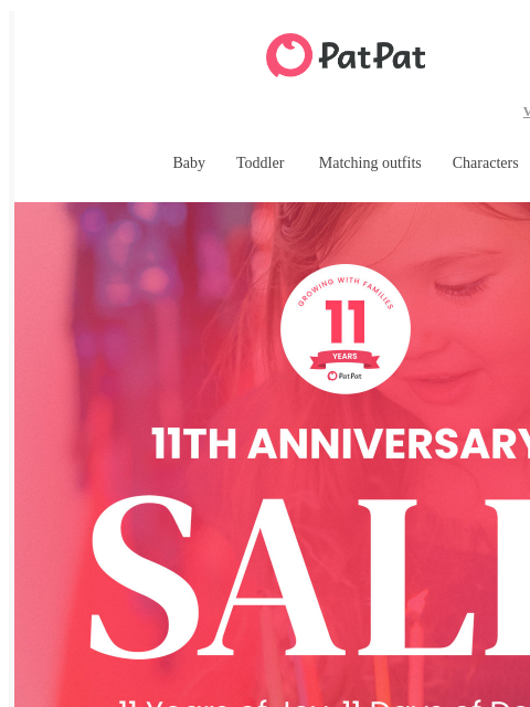 patpat newsletter: 🥳 PatPat’s 11th Anniversary Sale 