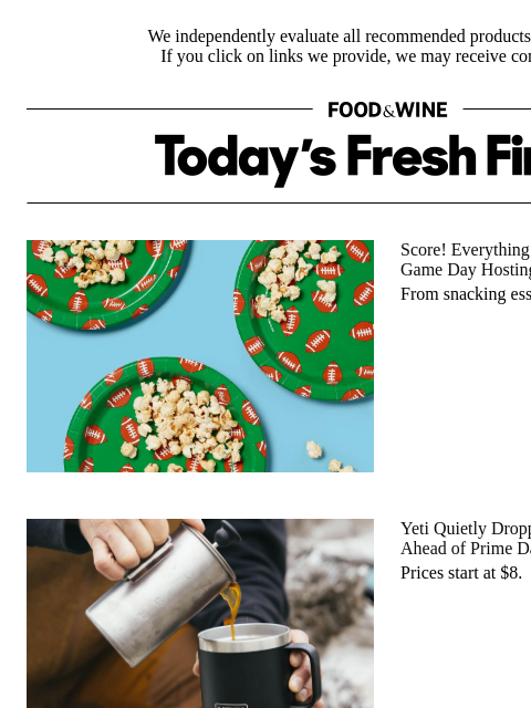 foodandwine newsletter: Starting at $3: Yeti Quietly Dropped Major Deals a...