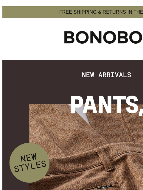 bonobos newsletter: New Fall Chinos on the Scene