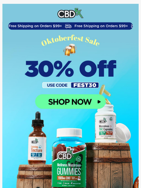 cbdfx newsletter: Prost! Our 30% OFF Oktoberfest Sale is here! π»