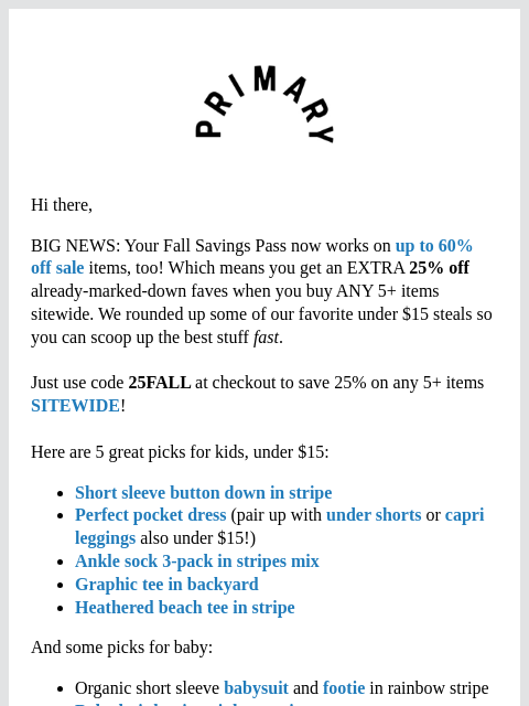 primary newsletter: BIG NEWS: Your Fall Pass works on SALE, too 🏷️