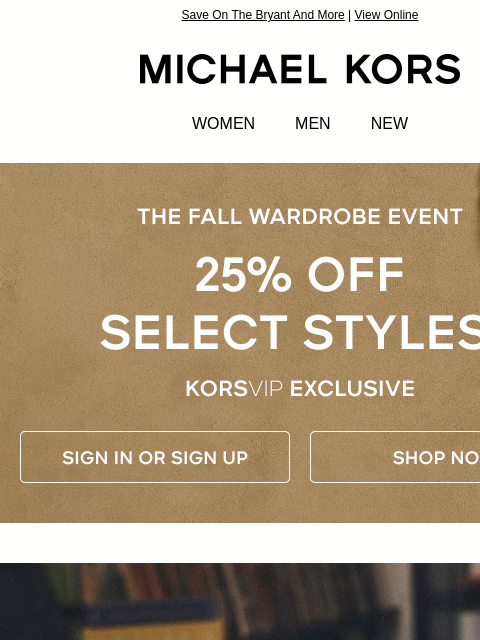michaelkorsmail newsletter: Bestselling Styles Are 25% Off For KORSVIP Members