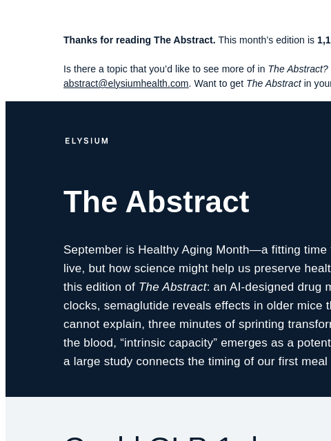 elysiumhealth newsletter: An AI-designed drug changed six aging clocks