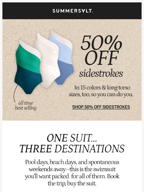 summersalt newsletter: The suit you want? It's 50% Off