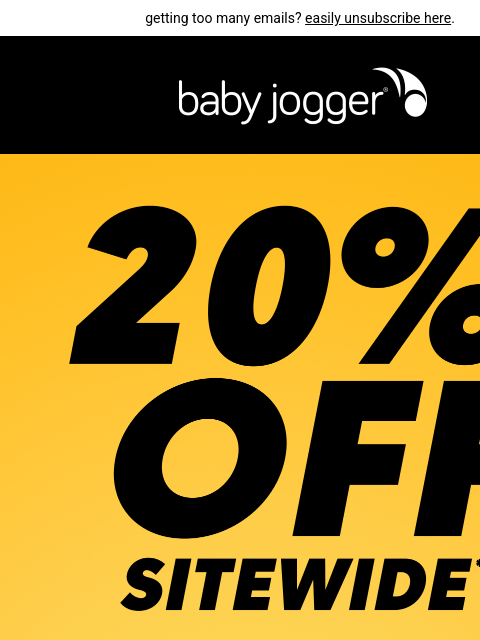 babyjogger newsletter: 20% off for all your fall plans ☀️