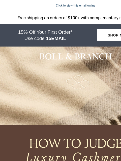bollandbranch newsletter: 4 ways to judge luxury cashmere