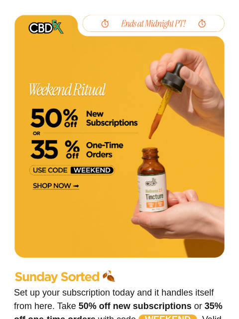 cbdfx newsletter: Last day for 50% OFF subs 🍂
