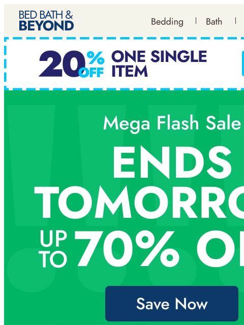 bedbathandbeyond newsletter: Save up to 70% on home decor