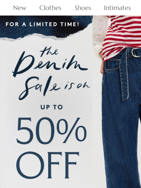 freepeople newsletter: The Denim Sale: Up To 50% Off 👖