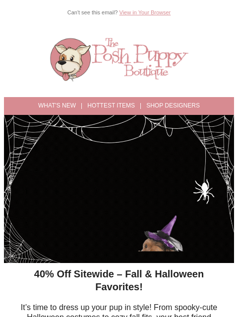 poshpuppyboutique newsletter: 🎃👻 40% Off Dog Costumes & More – Spooky Savings ...