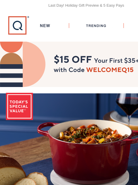 qvcemail newsletter: Simmer & Serve in the Le Creuset TSV®