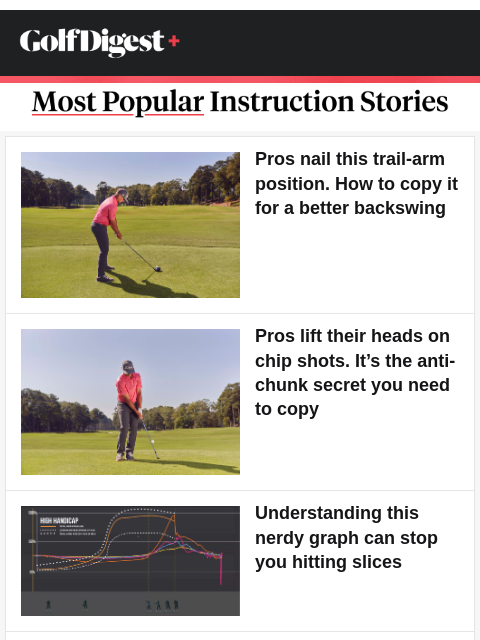 golfdigest newsletter: Top instruction stories from the summer