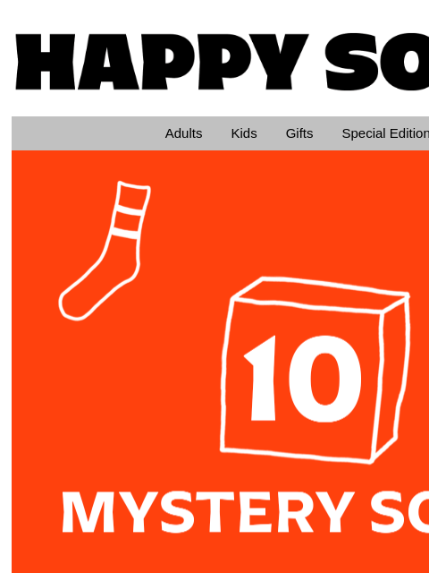 happysocks newsletter: Mystery box and the mystery of missing socks!