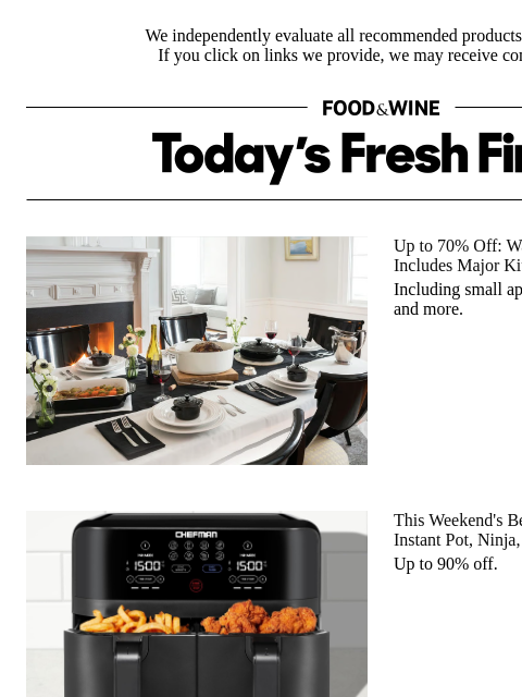 foodandwine newsletter: Score Up to 90% Off Instant Pot, Ninja, and More T...