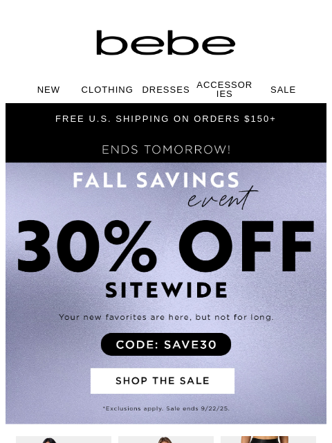 bebe newsletter: Almost Gone 🔥 30% Off 👋