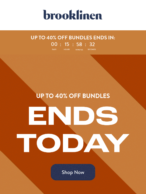 brooklinen newsletter: Ends TODAY! Up to 40% Off Bundles