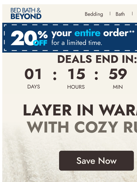 bedbathandbeyond newsletter: The easiest way to warm up your space